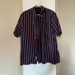 Rag & Bone Short Sleeve Striped Button Down Shirt - Men's Large